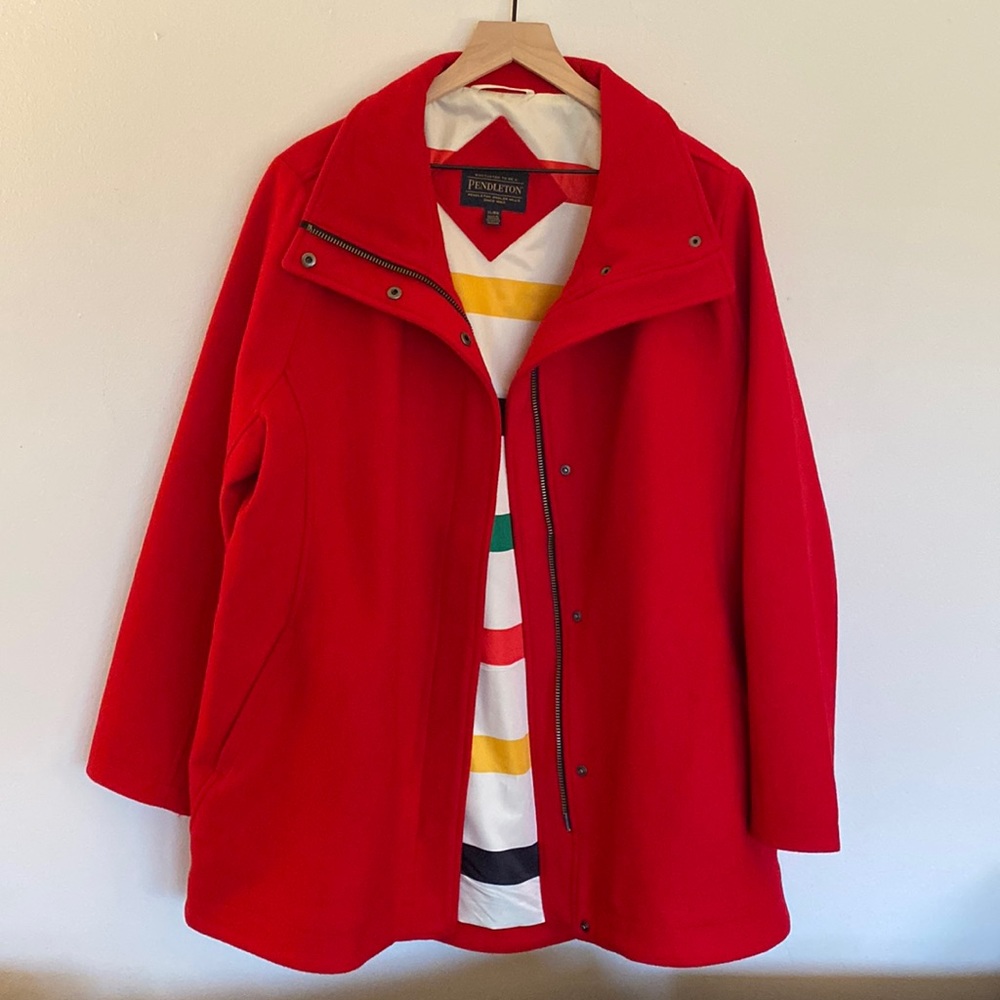 Pendleton Red Wool Zip-up Coat - Like New!